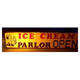 Vintage "Ice Cream Parlor OPEN" Lighted Metal Box