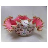 Antique Victorian Art Glass "Brides Basket" Bowl