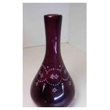 Hand Blown Purple Plum Hand Painted Barber Bottle