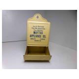 Vintage Metal Match Safe Match Box Holder Maytag