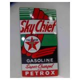 1957 Porcelain Texaco Sky Chief Gasoline Pump Sign