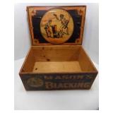 Antique Wood Black Americana Advertising Mason