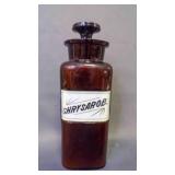 Label Under Glass Apothecary Brown Jar Medical