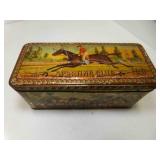 Vintage Decorative Tin Box English Hunting Scene