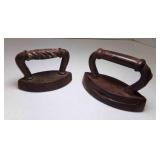 2 Early Cast Iron SAD IRONS Salesman Samples