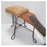 Antique Twisted Wrought Iron & Bent Oak Shoe