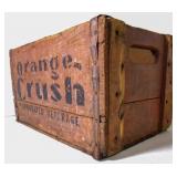 Tall Orange Crush Carbonated Beverage Wood Crate