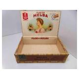 Vintage Flor de Melba Cardboard Cigar Box w/Tax
