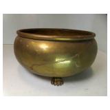 8" Brass Bowl w/Lion Feet - Rim is Cracked SEE