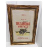 Framed Oklahoma Buffalo Alfalfa Seed Sack 60 lbs.