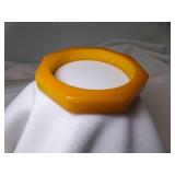 Amber Honey Butterscotch Bakelite Bangle Octagon