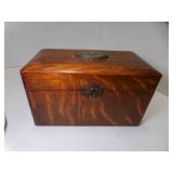 OLD Tiger Oak Collar Box - Lined - Cuff Link