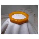 Amber Honey Butterscotch Bakelite Bangle Octagon