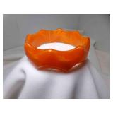 Orange Bakelite Scalloped Pattern Bangle Bracelet