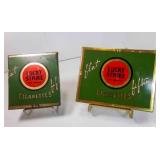 2 Lucky Strike Cigarettes Flat Fifties Tin Boxes
