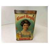 Vintage Court Royal Metal Cigar Tin Good Graphics