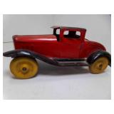 OLD Pressed Steel Toy Car w/Wood Wheels
