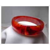 Vintage Bakelite Root beer Swirl Bangle Bracelet