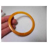 Bakelite Butterscotch Swirl Skinny Bangle Bracelet