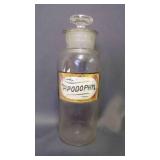 Label Under Glass Apothecary Jar Medical Chemist