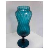 MCM Vintage Teal Italian Art Glass Vase - 12ï¿½"