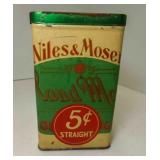 Vintage Niles & Moser 5ï¿½ Cigar Advertising Tin