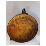 OLD Rusty Metal Rocker Can Dandelion Butter Color