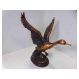 Bronze Duck Sculpture Taking Flight - High Quality