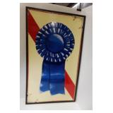 24" X 41ï¿½" Wood Framed Tin Blue Ribbon Sign