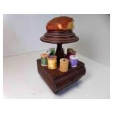 Antique Victorian Wood Sewing Caddy - w/Pin