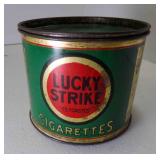 Pre 1942 Metal Round Lucky Strike Cigarette Tin