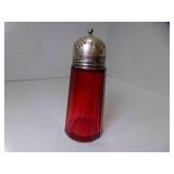 Antique Victorian Cranberry Glass Sugar Shaker
