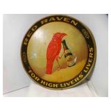 Rare 12" Antique Red Raven Aperient Water Round