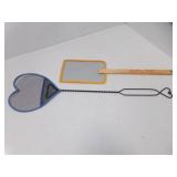 2 NOS NEW Old Stock Vintage Fly Swatters Heart