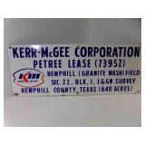 Porcelain Kerr-McGee Lease Sign w/KM Logo Hemphill