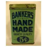 Vintage "Bankers" 5ï¿½ Cigar Tin