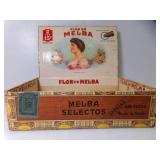 Vintage Flor de Melba Pressed Cardboard Cigar Box