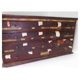 Antique Drummond Pharmacy Apothecary Label Cabinet