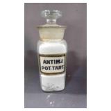 5ï¿½" Antique Apothecary Drug Store Jar w/Stopper