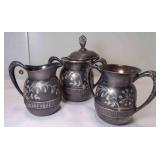 Antique Pairpoint Silver Plated Three pc Set