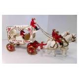 Cast Iron Overland Circus Horse Drawn Carriage w/4