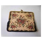 Vintage Victorian Floral Tapestry Clutch Purse