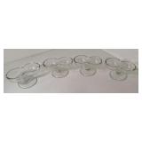 4 MCM Retro Double Scoop Pedestal Clear Glass