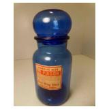 Vintage Blue Glass Carbolic Acid Poison Bottle