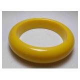 Yellow Plastic Bangle Chunky Retro Bracelet