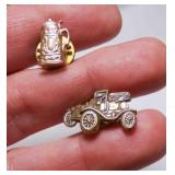 Vintage Lapel Pins Antique Car & Beer Stein