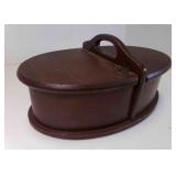 OLD Walnut Bentwood Sewing Box w/2 Hinged Lids