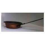 Primitive Copper Skillet Long Wrought Iron Handle