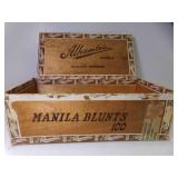 Vintage Alhambra Manila Blunts Wood Cigar Box