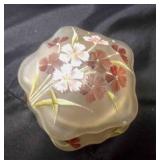 Antique Bohemian Moser Satin Glass Fancy Footed